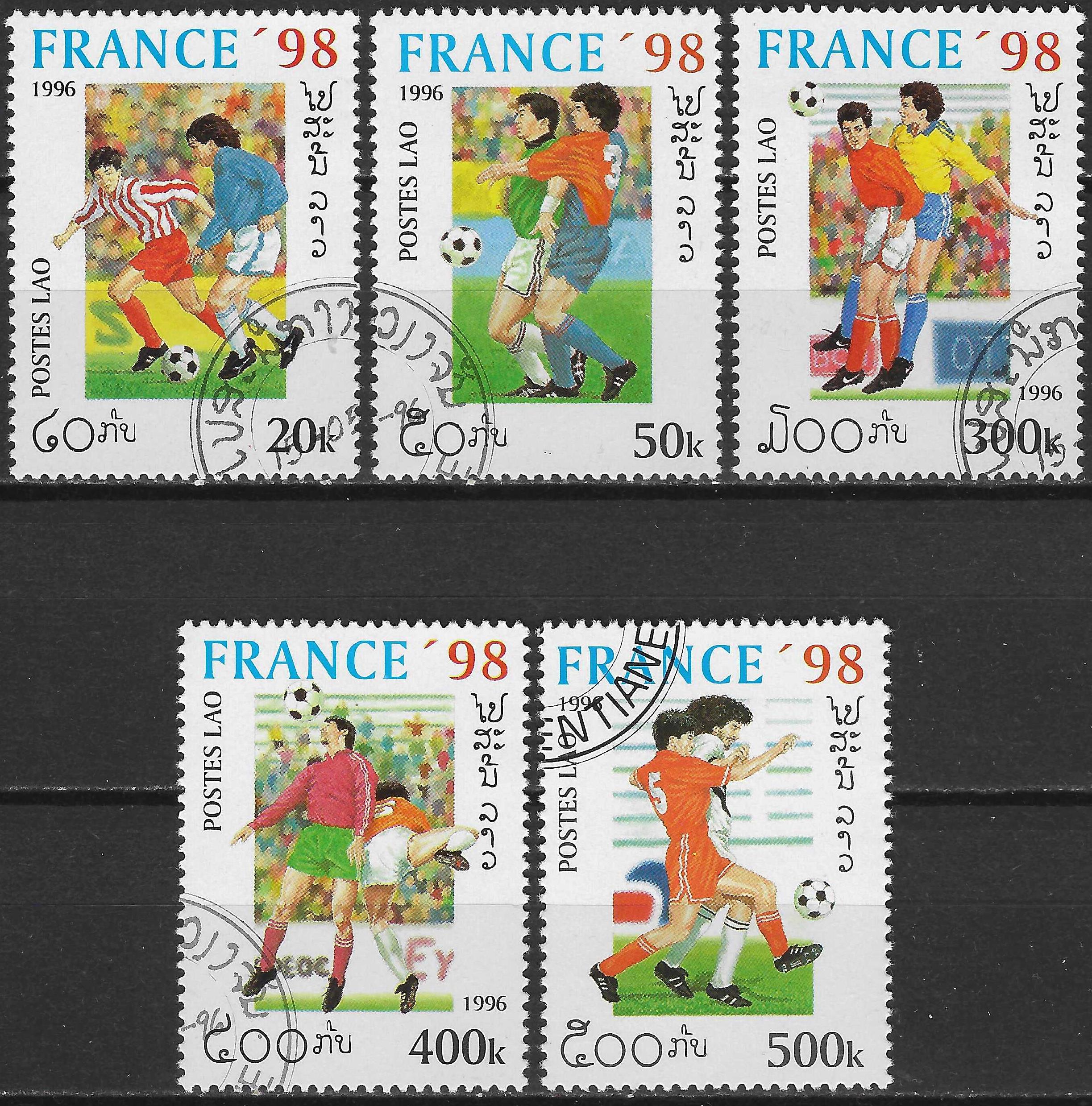 Pašto ženklai, Laosas. 1998 metų Pasaulio futbolo čempionatas Prancūzijoje