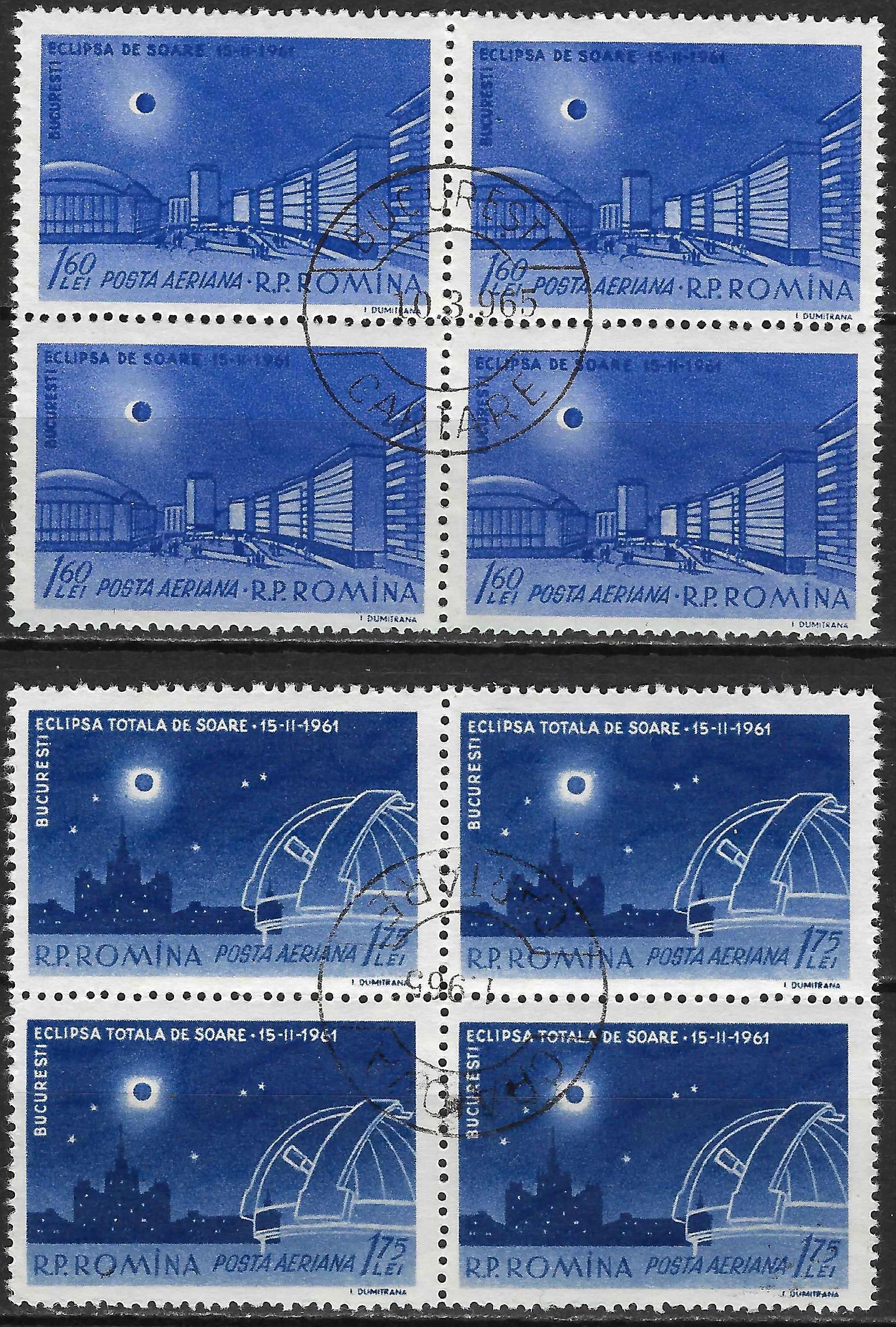 Pašto ženklai, Rumunija. Pilnas saulės užtemimas 1961.02.15