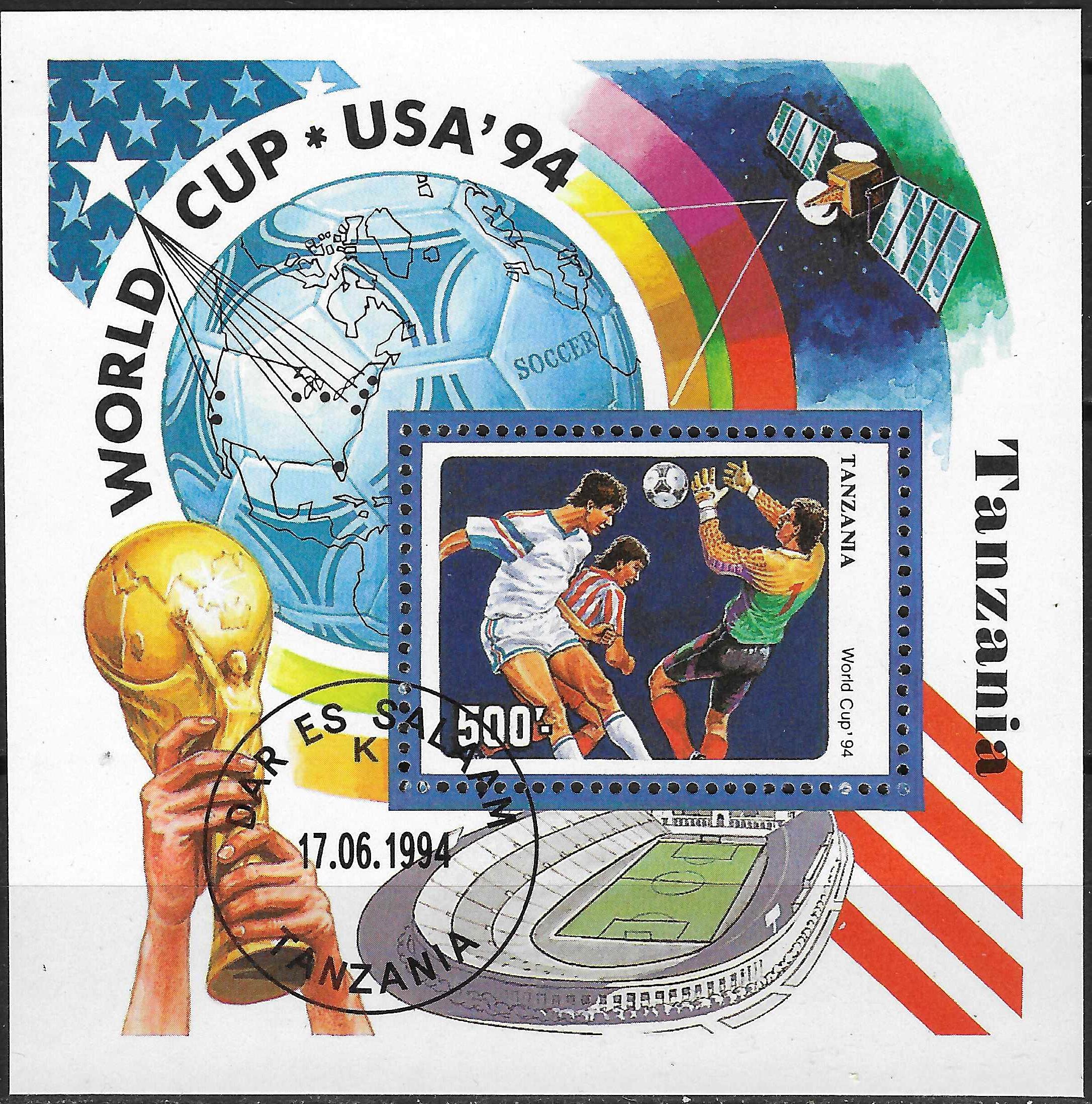 Pašto ženklų serija, Tanzanija. 1994 metų Pasaulio futbolo čempionatas JAV