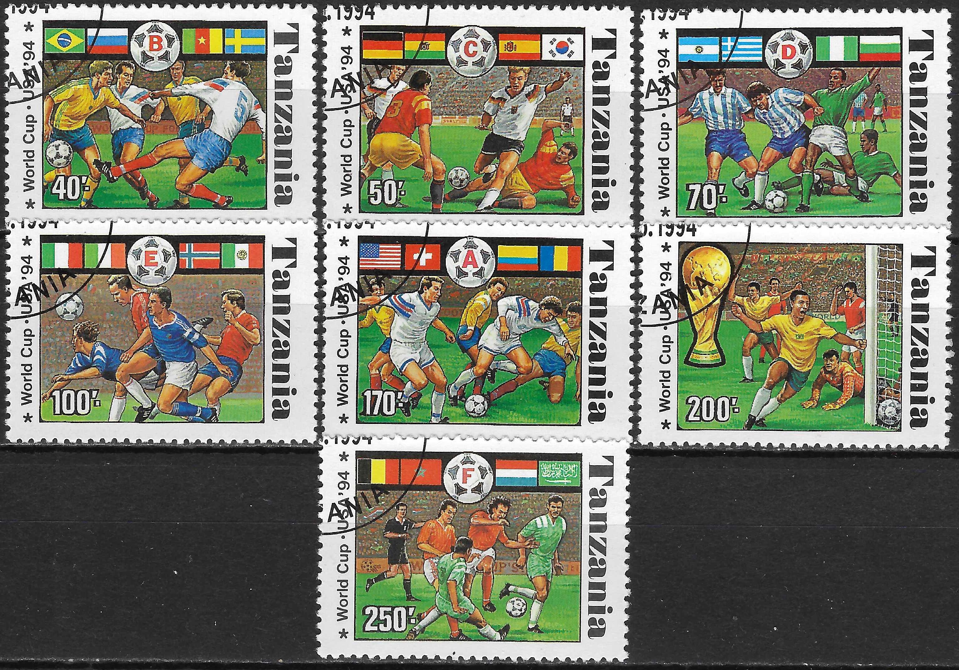 Pašto ženklų serija, Tanzanija. 1994 metų Pasaulio futbolo čempionatas JAV