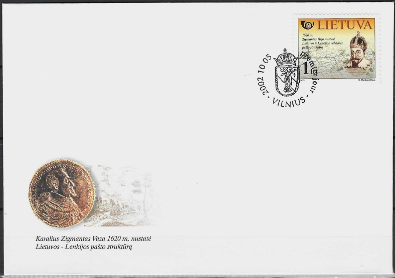 Pirmos dienos vokas. Lietuvos pašto istorija. Žygimantas Vaza nustatė Lietuvos ir Lenkijos valstybės pašto struktūrą