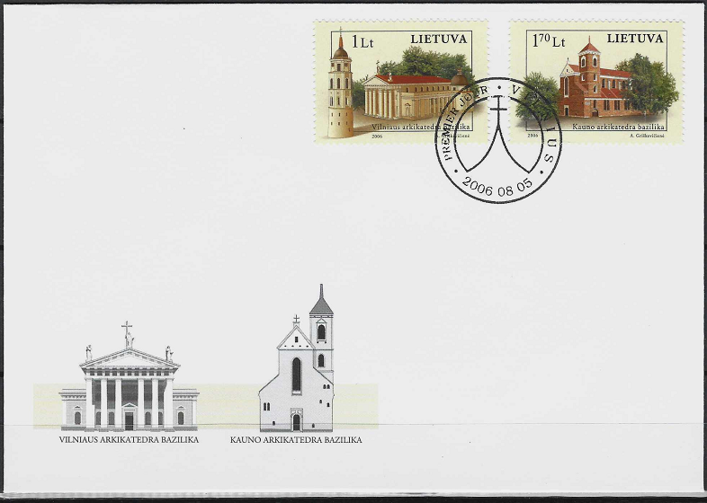 Pirmos dienos vokas. Lietuvos bažnyčios: Vilniaus ir Kauno arkikatedros bazilikos