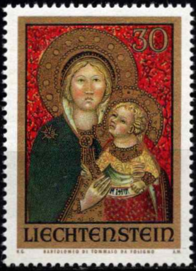 Kalėdos. Bartolomeo di Tommaso paveikslas "Mergelė su kūdikiu"