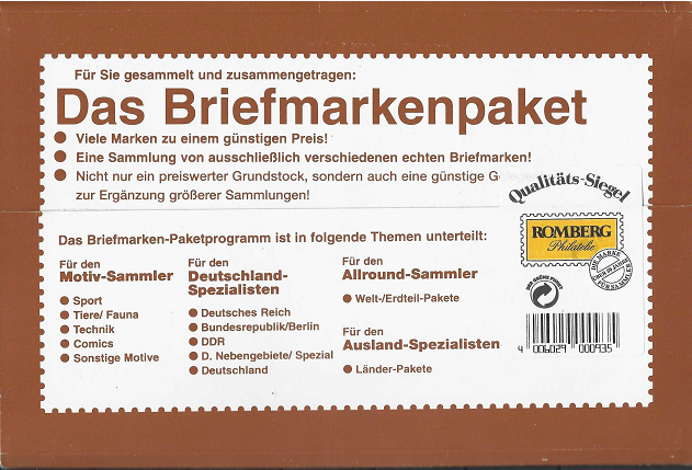 250 vienetų skirtingų, 1951 - 1975 metų VFR pašto ženklų pakuotė.