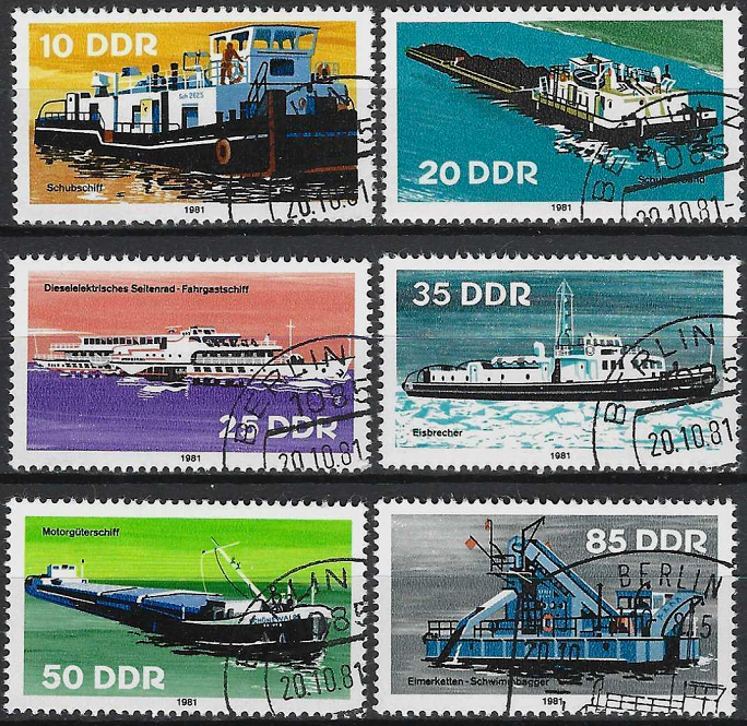 VDR pašto ženklai. Vidaus vandenų laivai