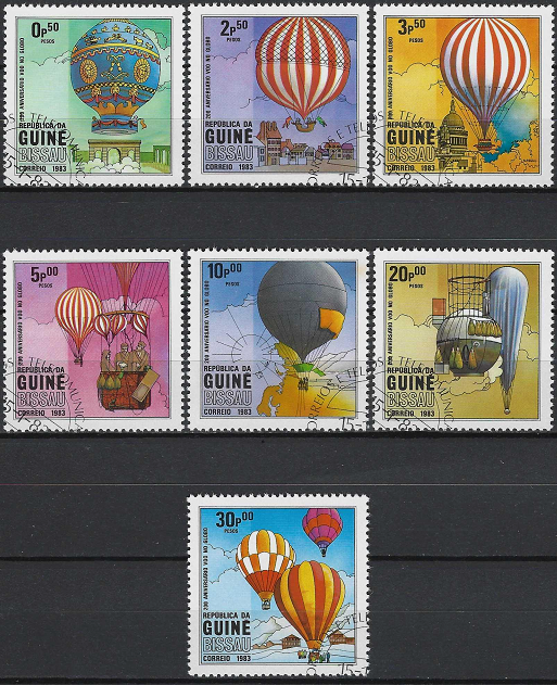 Pašto ženklai, Gvinėja Bisau. 200-osios pilotuojamų skrydžių metinės oro balionu