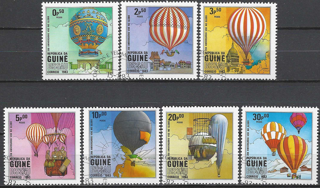 Pašto ženklai, Gvinėja Bisau. 200-osios pilotuojamų skrydžių metinės oro balionu