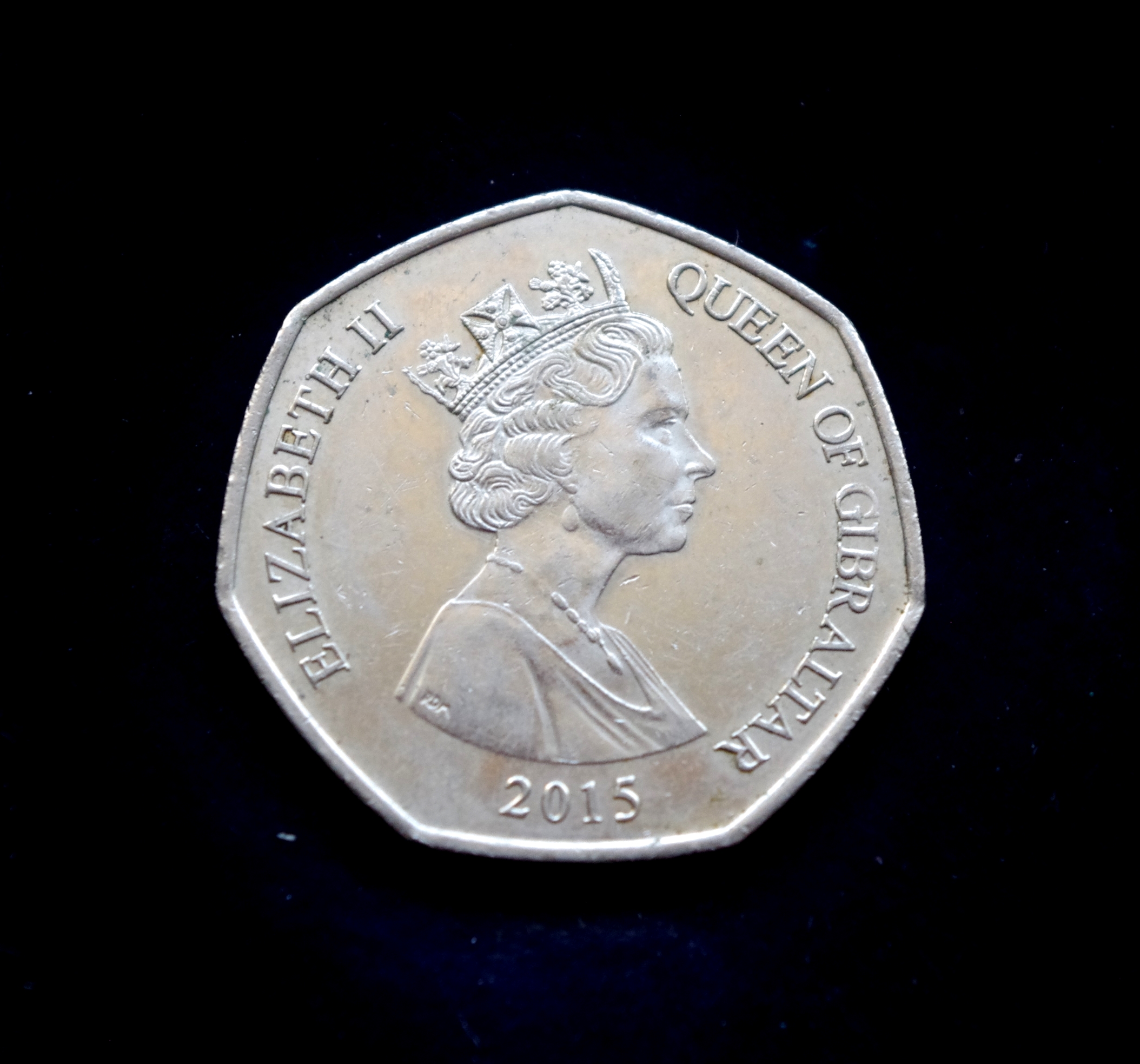 Gibraltaro 50 pensų moneta. Beždžionė