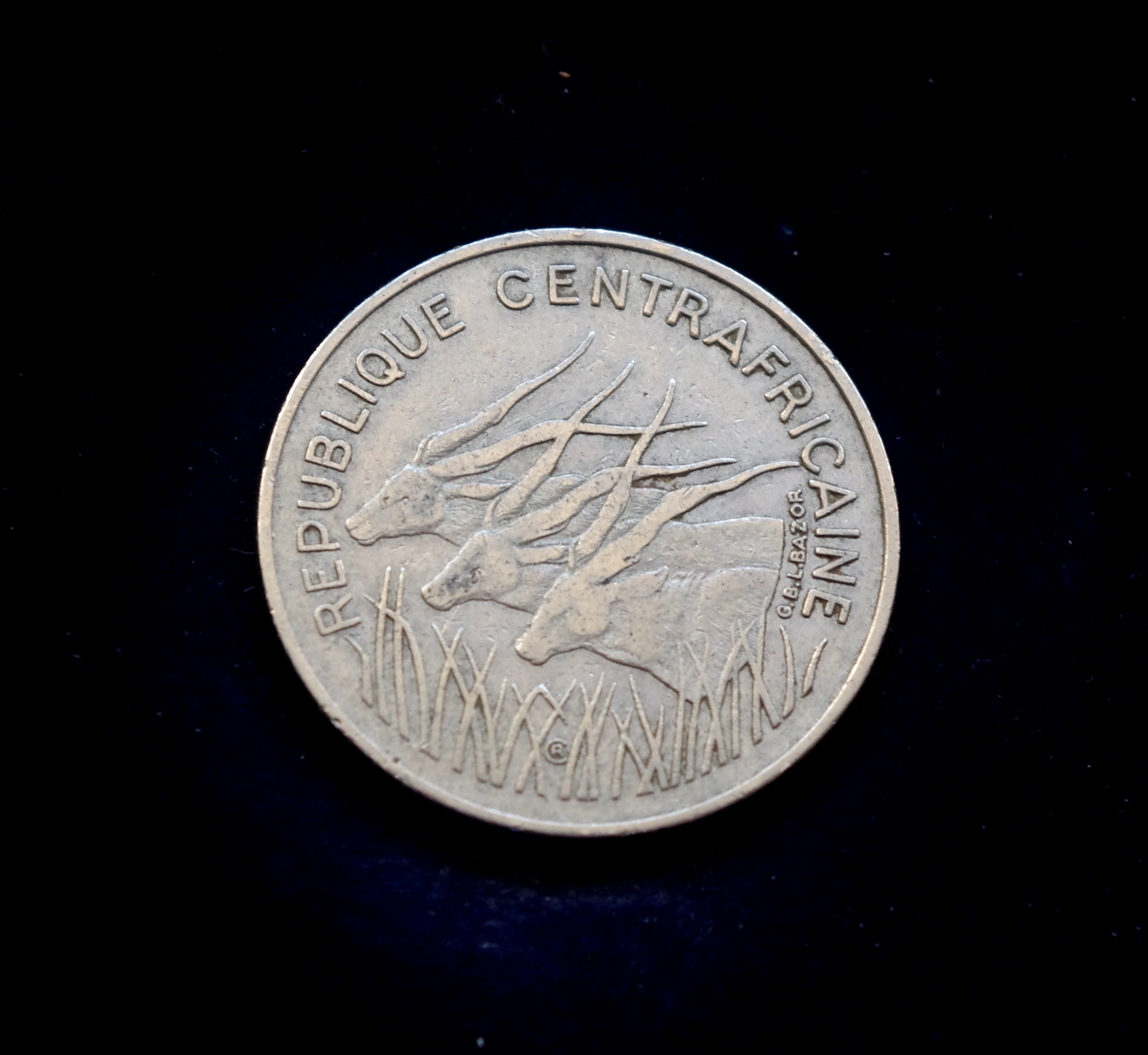 CAR 100 frankų moneta
