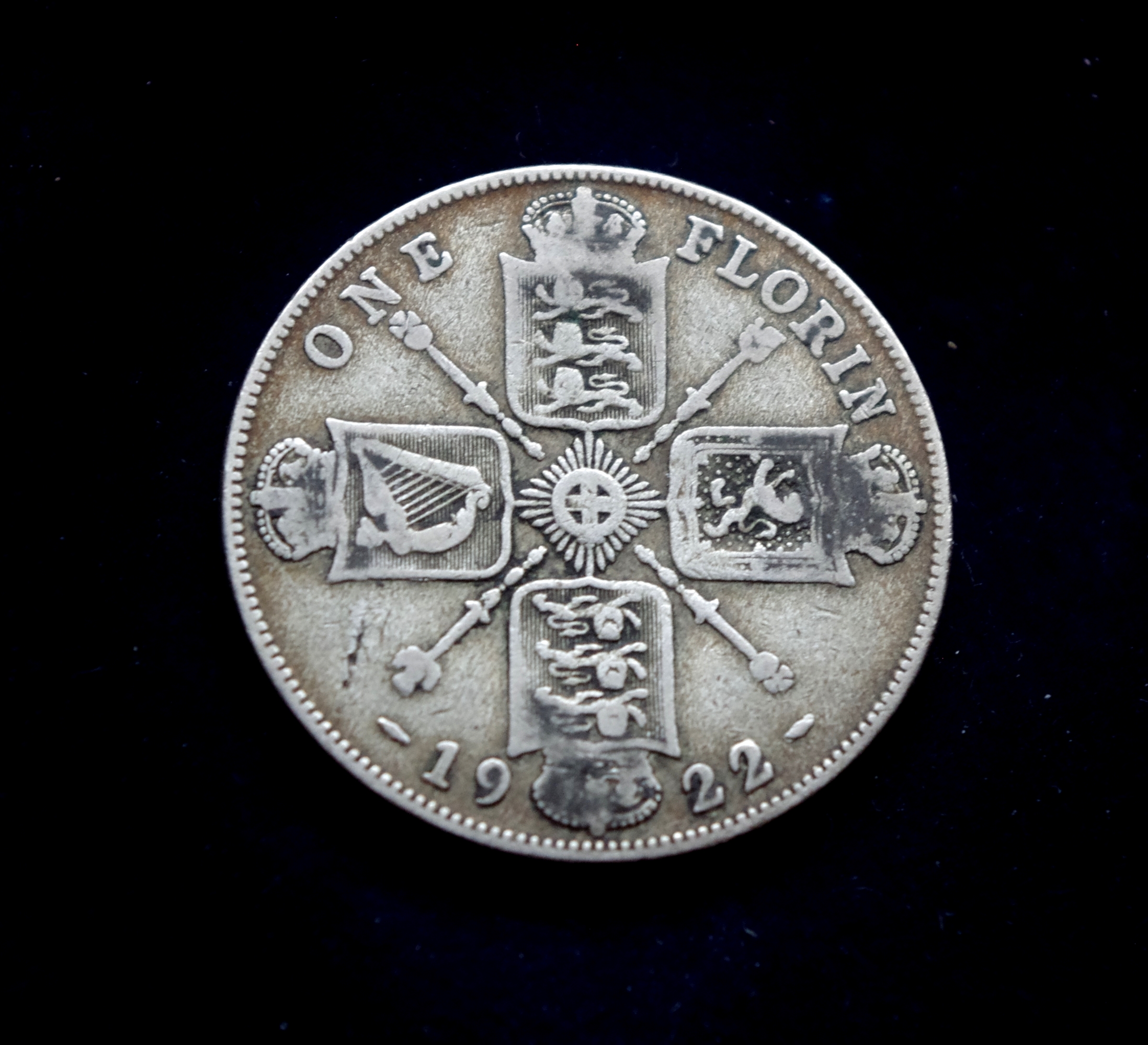 Jungtinės Karalystės 2 šilingų (1 florino) sidabrinė moneta