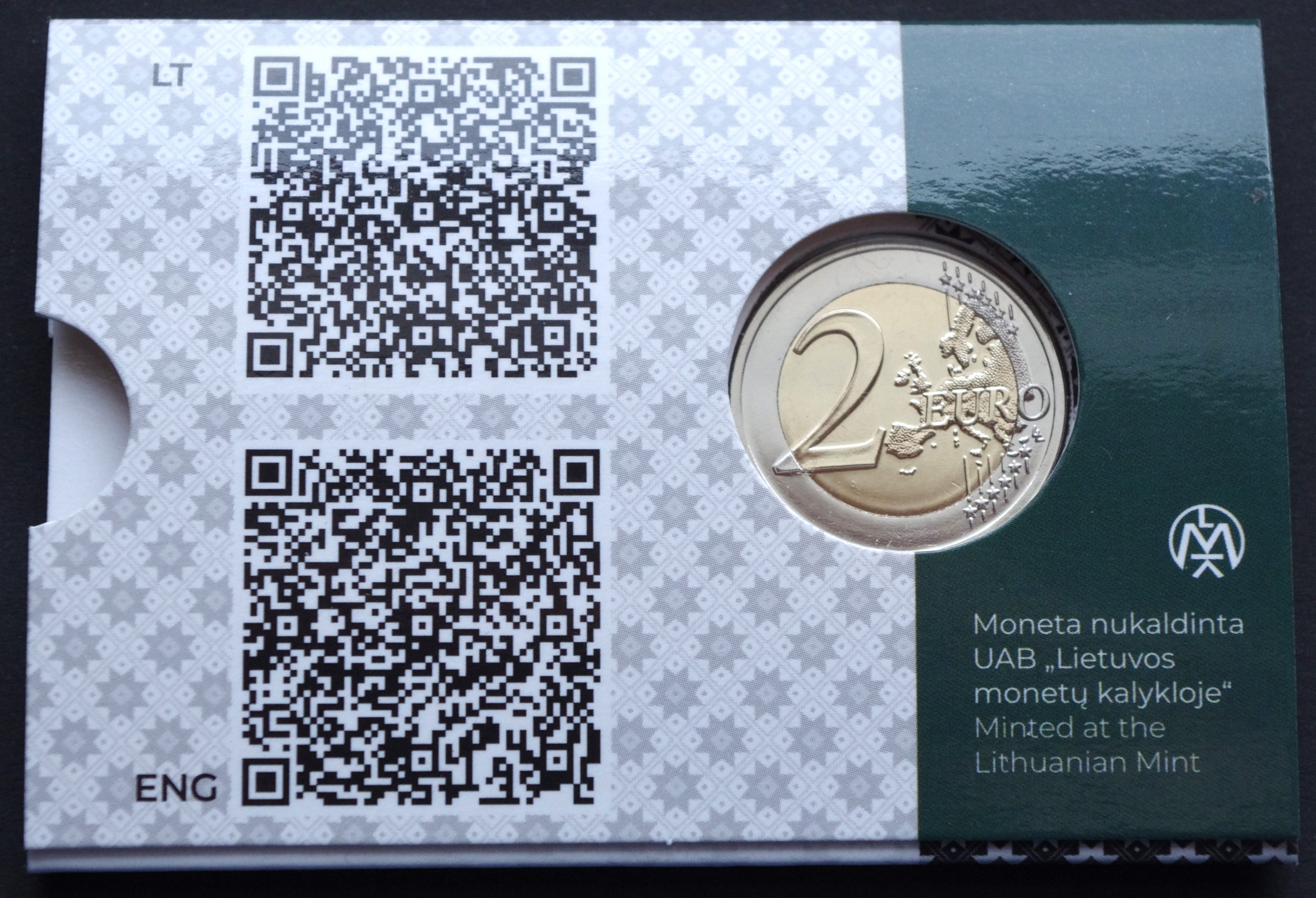 IMGP2762 Proginė 2 eurų moneta skirta Mažosios Lietuvos etnografiniam regionui