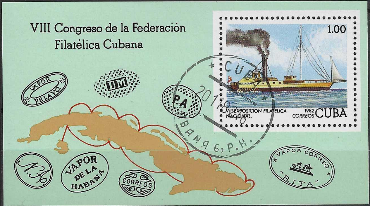 Pašto blokas, Kuba. 8-oji nacionalinė pašto ženklų paroda, Ciego de Avila