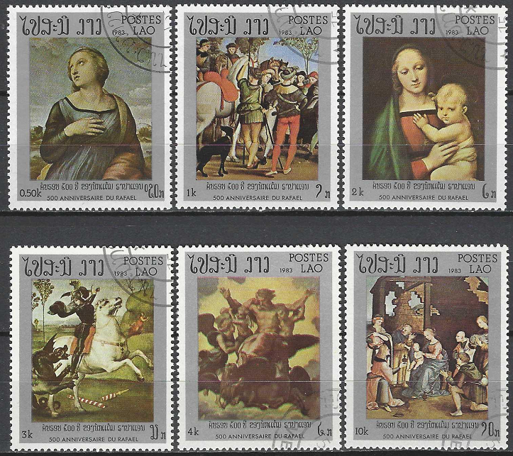 Pašto ženklai, Laosas. Rafaelio 500-osios gimimo metinės