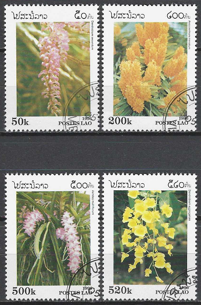 Pašto ženklai, Laosas. Orchidėjos