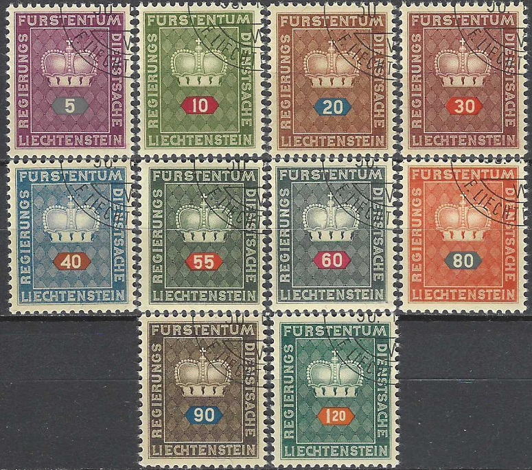 Pašto ženklai, Lichtenšteinas. Kunigaikštystės karūna