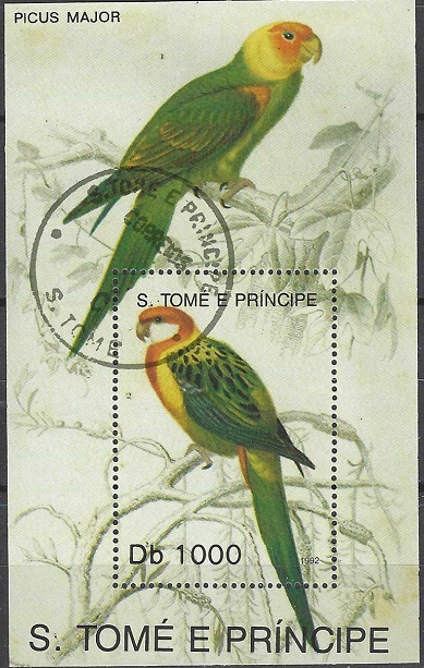 Pašto blokas, San Tomė ir Prinsipė. Paukščiai