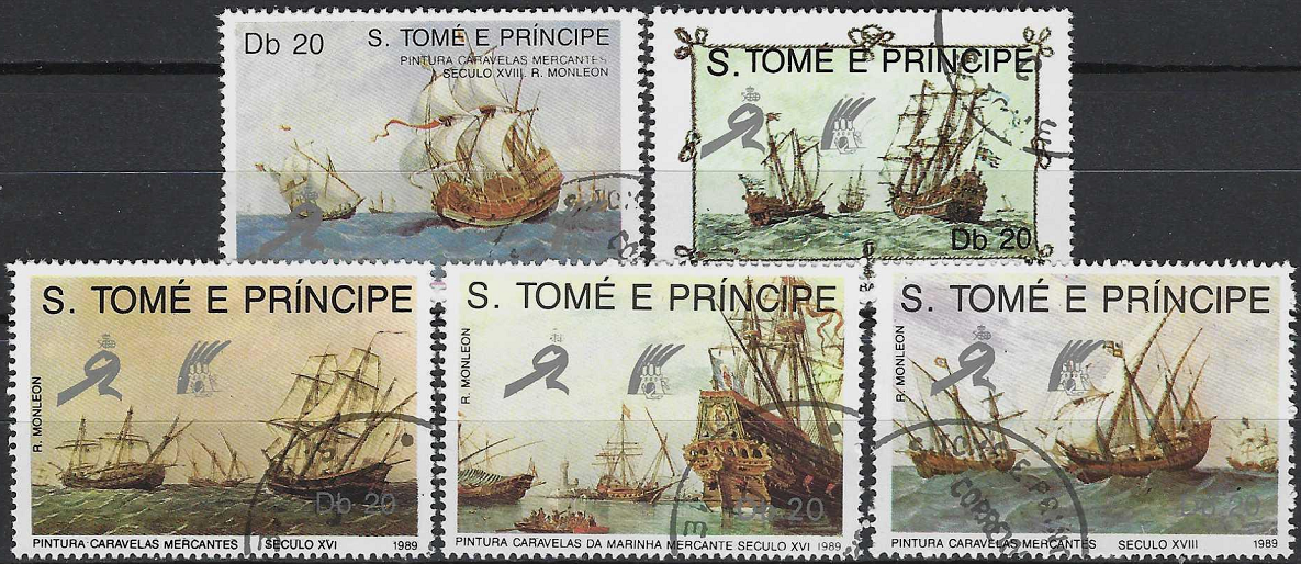 Pašto ženklai, San Tomė ir Prinsipė. Burlaiviai