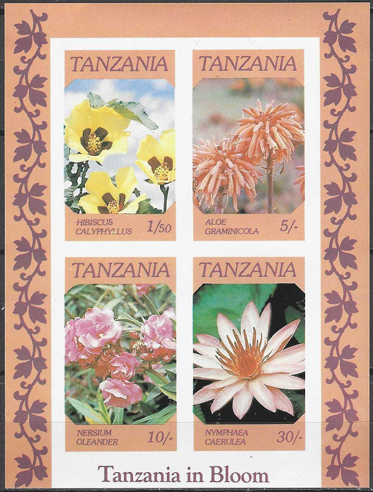 Pašto ženklai, Tanzanija. Vietinės gėlės