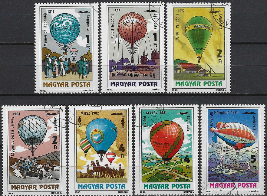 Pašto ženklai, Vengrija. 200-osios pilotuojamų skrydžių metinės oro balionu