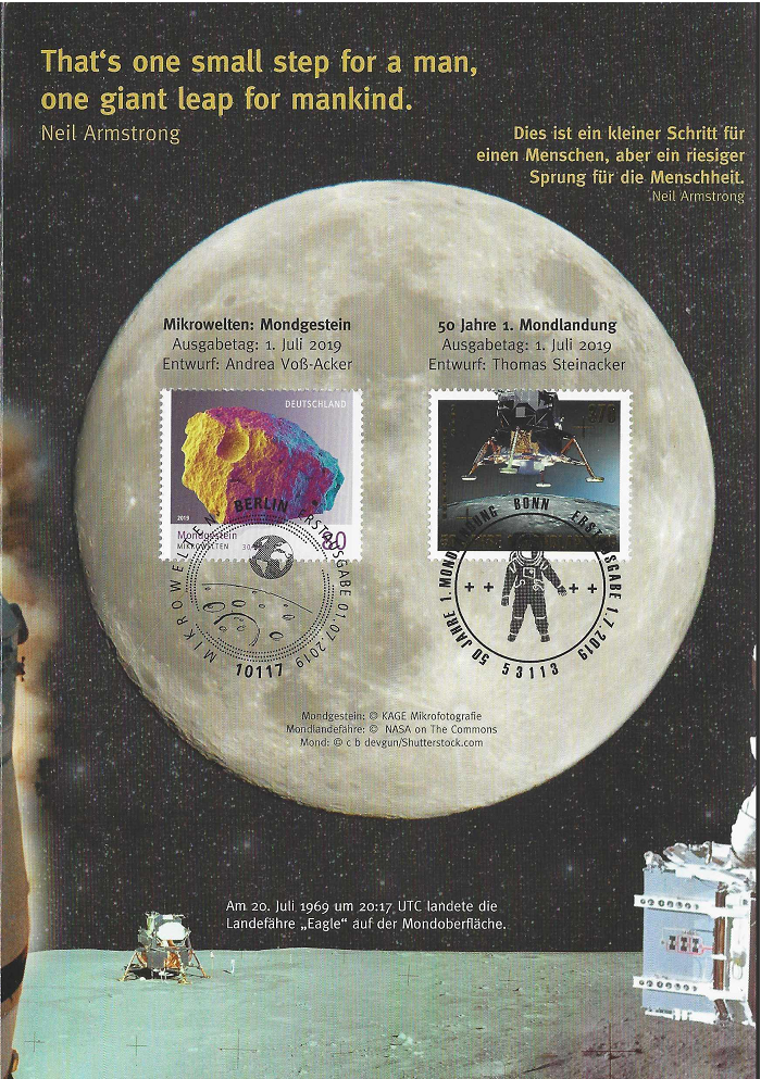 Vokietija, teminis lankstinukas: „50 metų skrydžiui į mėnulį”