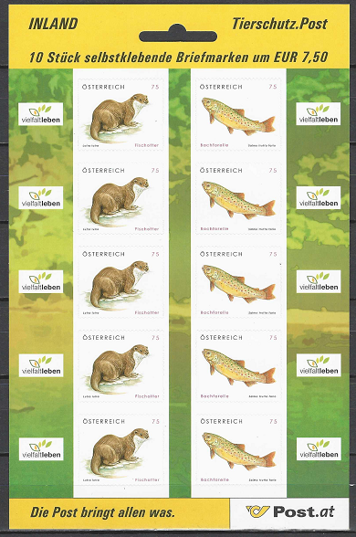 mažasis lapukas, Austrija. Gyvūnų apsauga: upėtakis ir ūdra