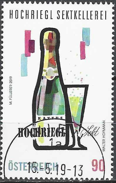 pašto ženklas, Austrija. Hochriegl putojančio vyno rūsys