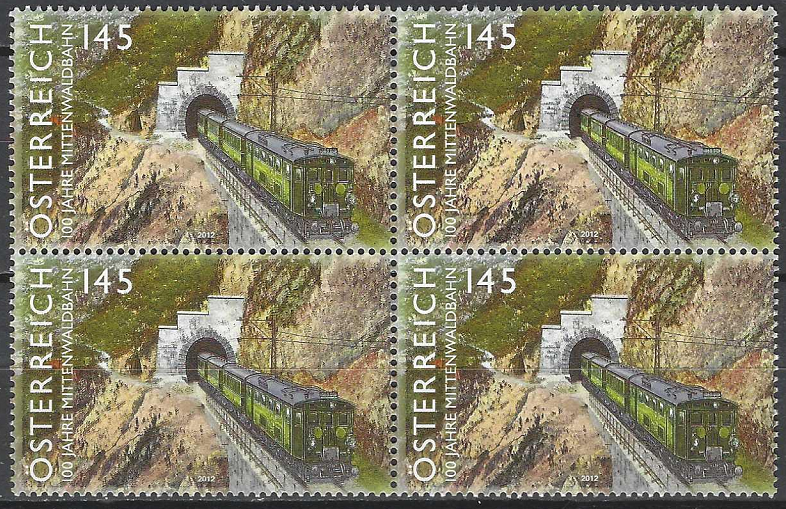 pašto ženklas, Austrija. 100 metų Mittenwald geležinkeliui