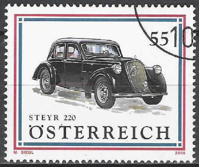 pašto ženklas, Austrija. Automobilis Steyr 220