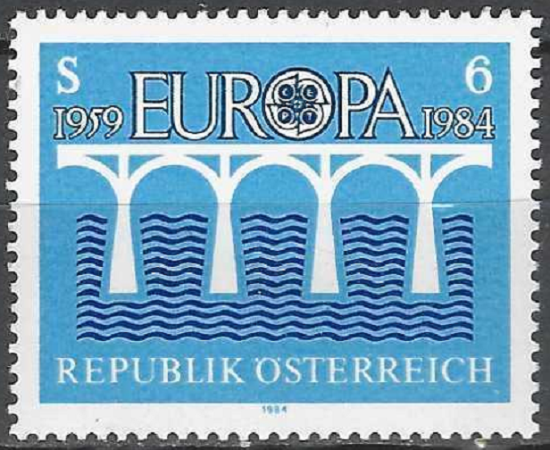 pašto ženklas, Austrija. Europa CEPT serija: 25 metai Europos pašto ir telekomunikacijų konferencijai