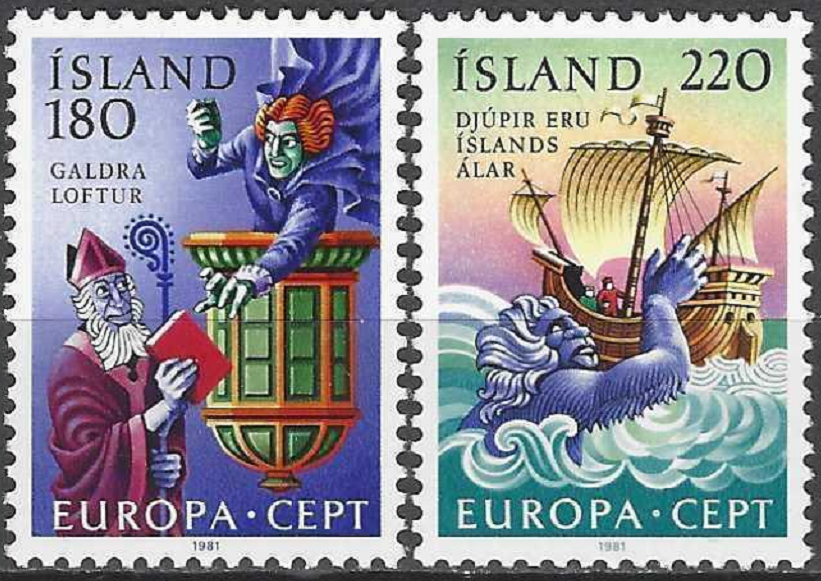 pašto ženklai, Islandija. Europa: Folkloras