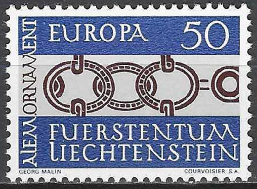 pašto ženklai, Lichtenšteinas. Europa CEPT. Grandinės