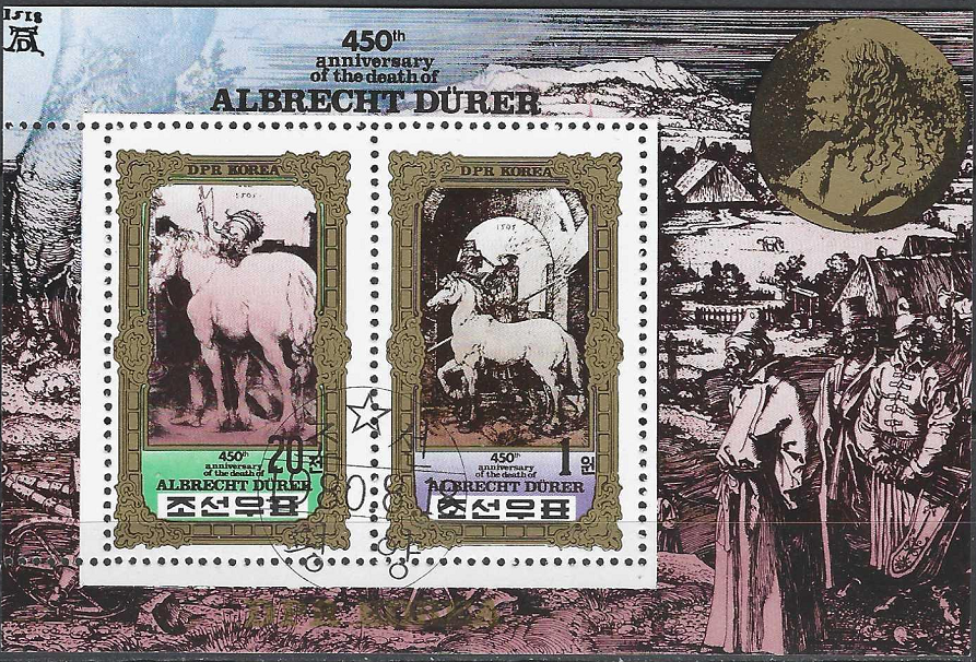 Pašto ženklai, Šiaurės Korėja. Albrechto Diurerio mirties 450-osios metinės