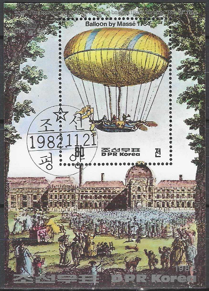 Pašto blokas, Šiaurės Korėja. 200-osios pilotuojamų skrydžių oro balionais metinės 