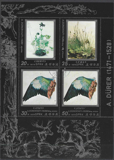 Pašto ženklai, Šiaurės Korėja. Dailininko Albrecht Durer 450-osios mirties metinės
