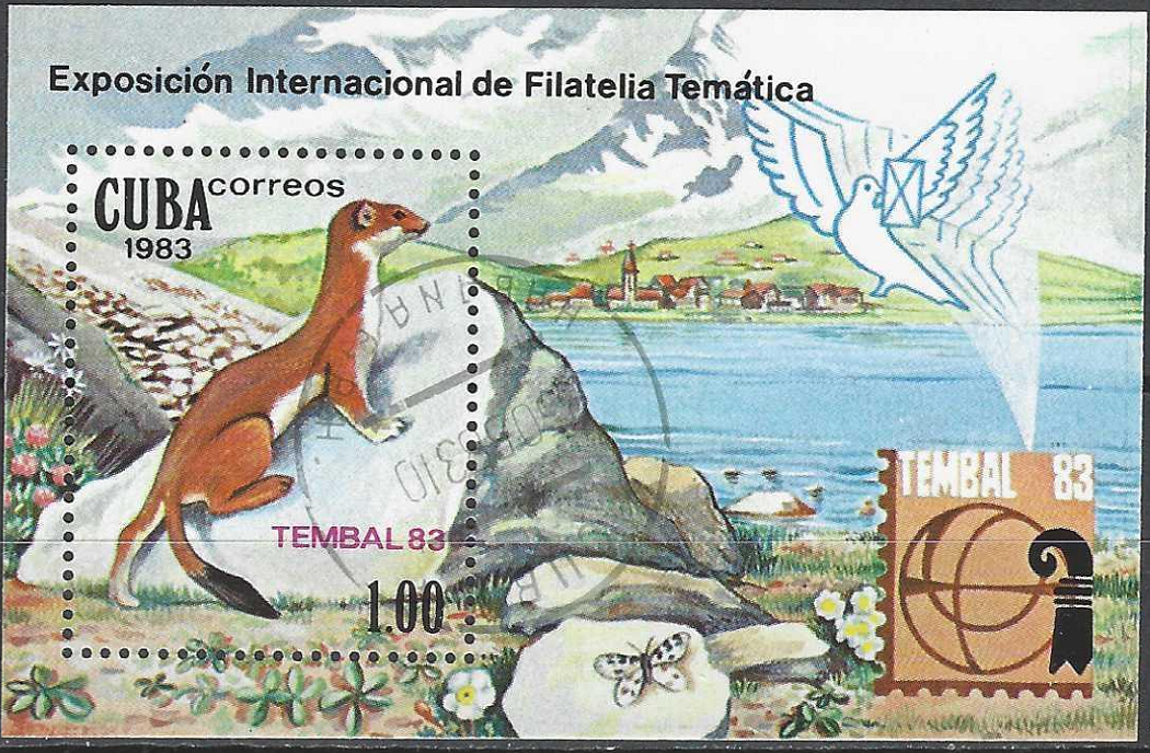 Pašto blokas, Kuba. Tarptautinė pašto ženklų paroda TEMBAL'83 Bazelyje, Šveicarijoje