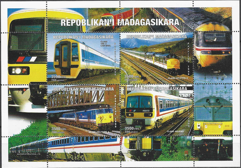 Nelegalūs pašto ženklai, Madagaskaras, Lokomotyvai
