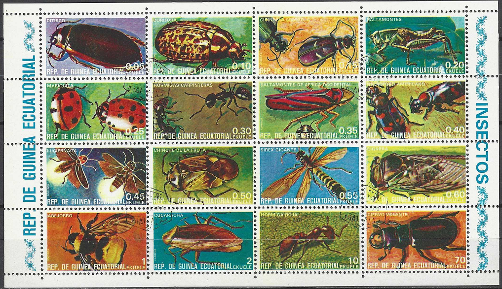 Pašto ženklai, Pusiaujo Gvinėja. Vabzdžiai