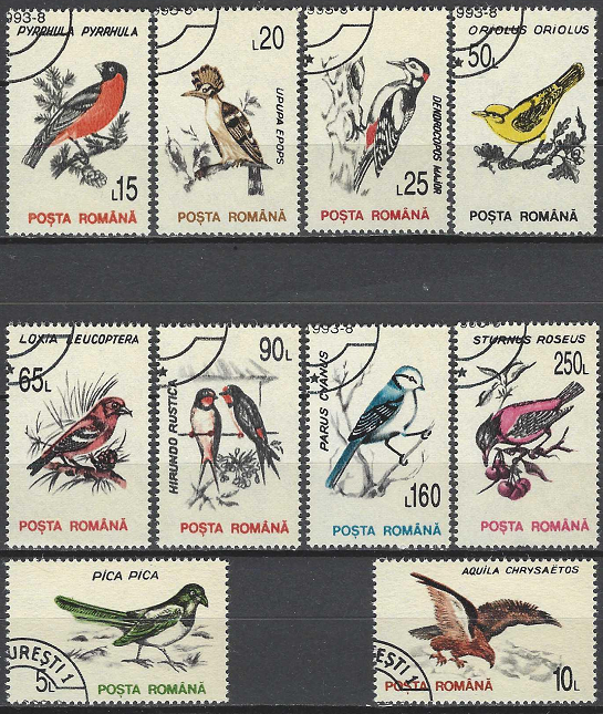 Pašto ženklai, Rumunija, Paukščiai
