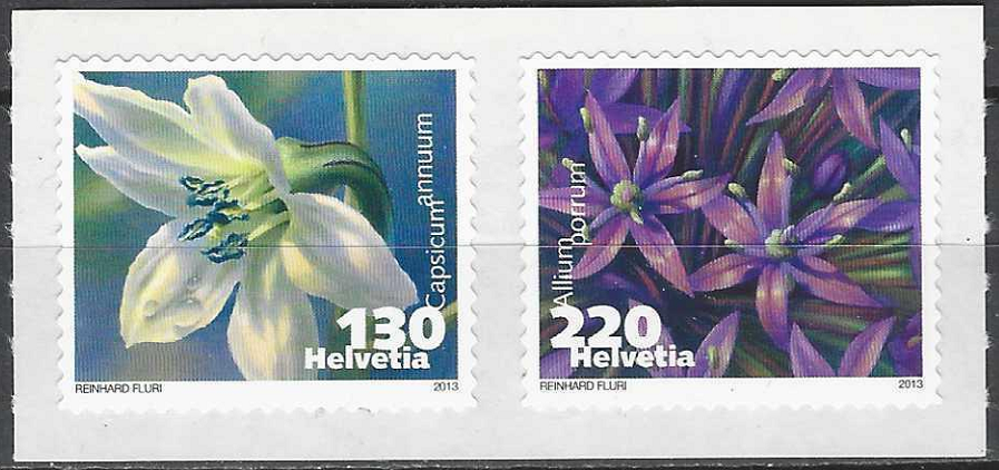 Šveicarija. Standartiniai pašto ženklai: gėlės