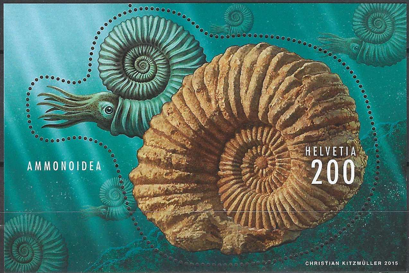 pašto blokas, Šveicarija. Fosilija - amonitas