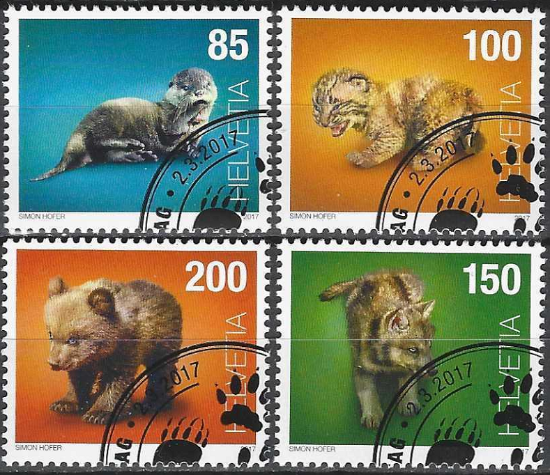Pašto ženklai, Šveicarija. Gyvūnų jaunikliai