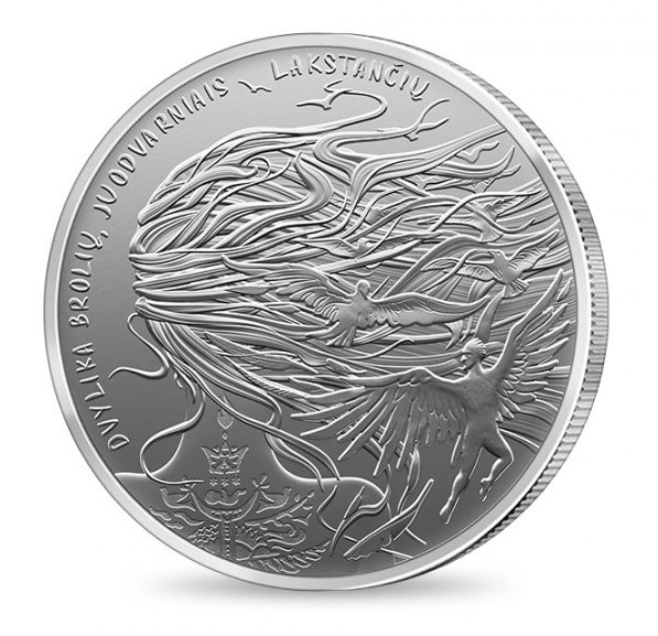 Moneta iš serijos "Mano pasakos":  Dvylika brolių juodvarniais lakstančių