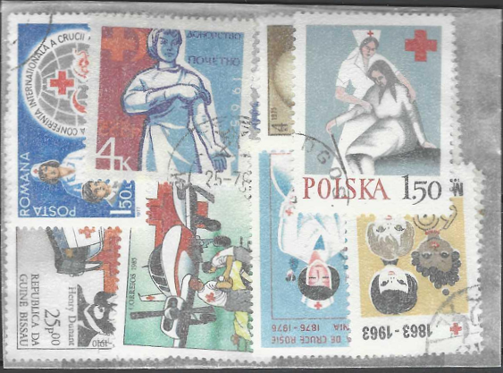 Pašto ženklų pakuotė. Raudonasis kryžius