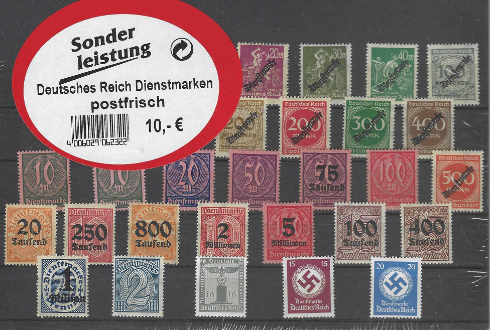 Vokietijos imperijos tarnybinių pašto ženklų pakuotė