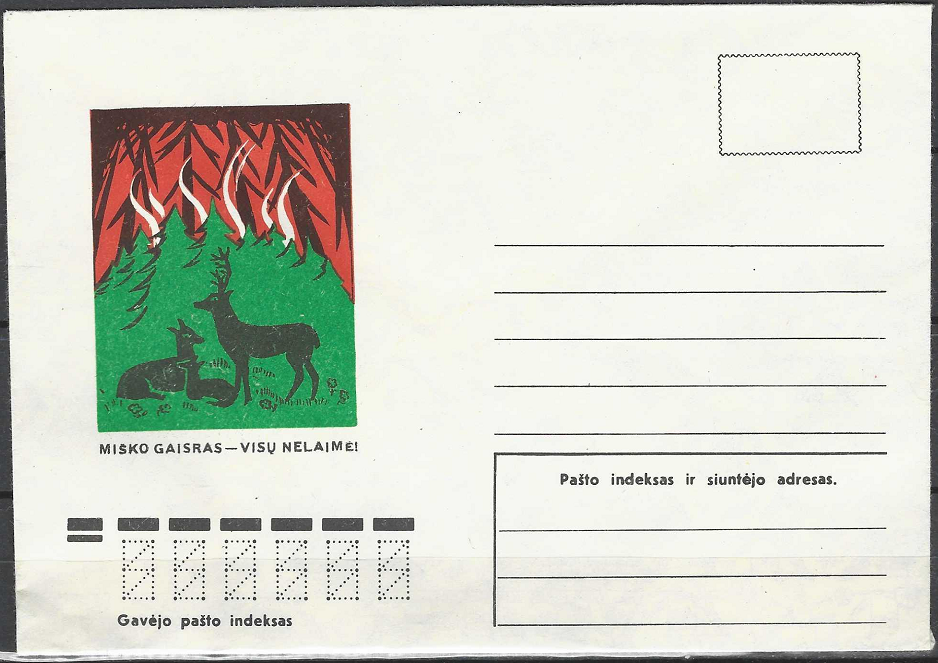 LTSR ryšių ministerijos vokas "Miškų gaisrai"