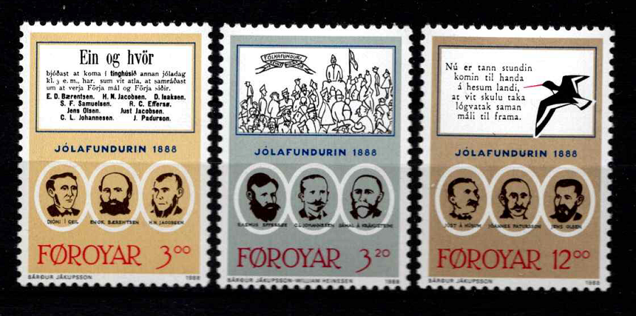 Danija, Farerų salos, pilna serija, MiNr 172-174 MNH**