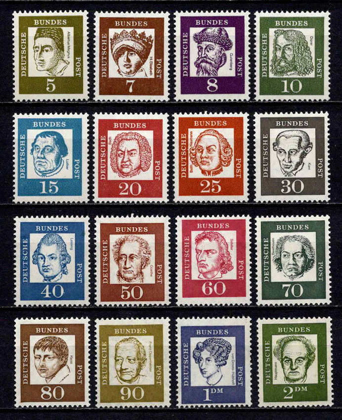 Vokietija, pilna serija, MiNr 347-362 MNH**