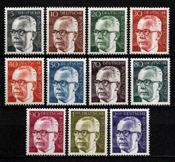 Vokietija, pilna serija, MiNr 635-645 MNH**