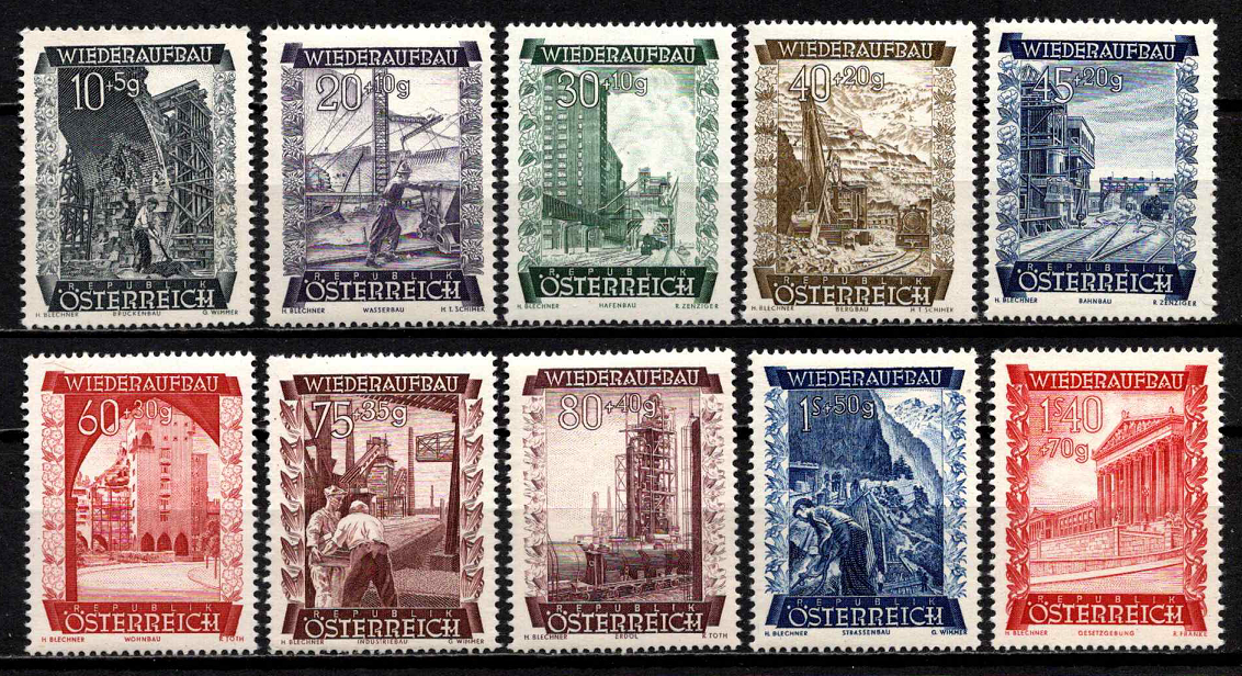 Austrija, pilna serija, MiNr 858-867 MNH**