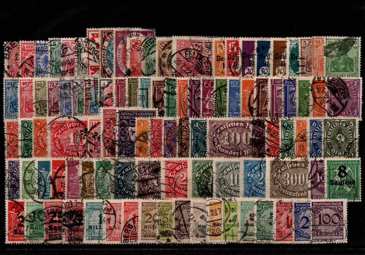 100 vnt. Vokietijos Reicho 1872-1923 m. pašto ženklų pakuotė HF002